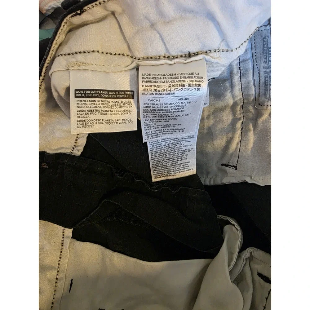 Levis‎  Men's Size 36(Act.38)Black Cotton Cargo Ripstop Casual Work Shorts